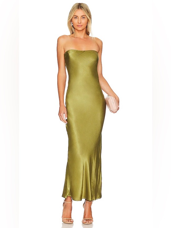 SNDYS. Dresses & Skirts - SNDYS x REVOLVE Angel Strapless Midi Dress Olive XS